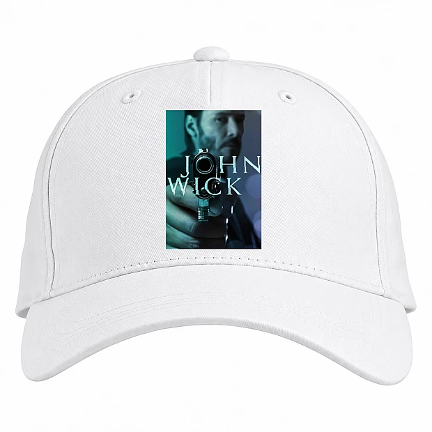 Baseball cap with Print John Wick Logo Print - white