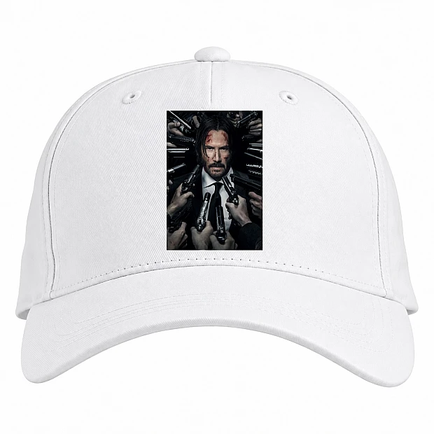 Baseball cap with Print John Wick Dangerous Print - white
