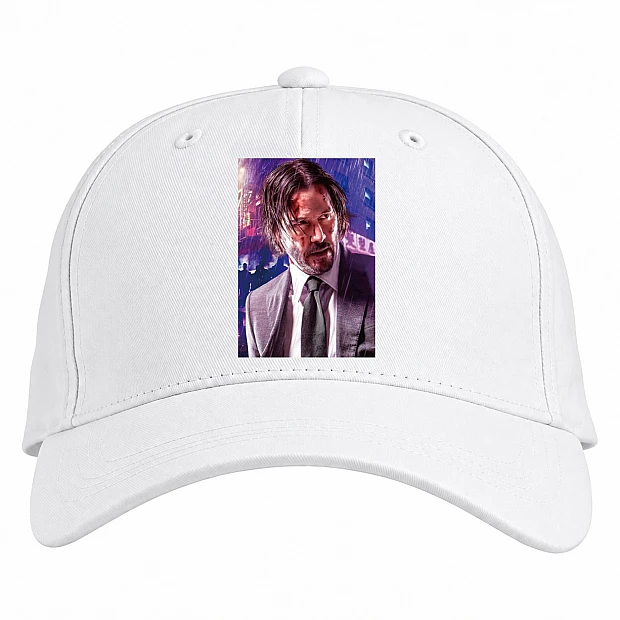Baseball cap with Print John Wick Handsome Hero - white