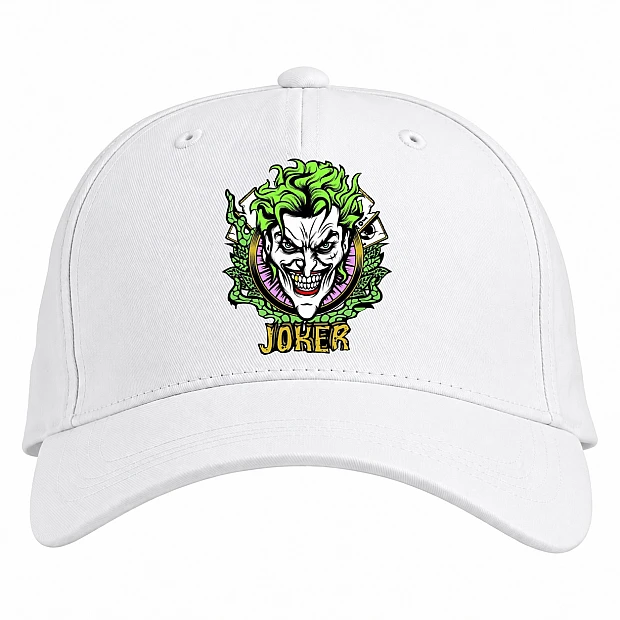 Baseball cap with Print Joker Art - white