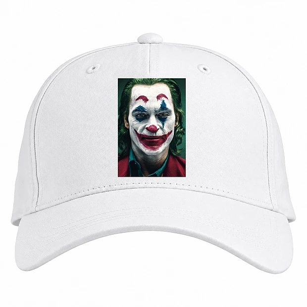 Baseball cap with Print Joker Face - white