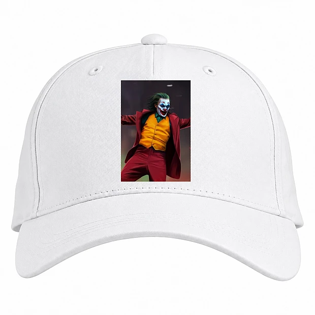 Baseball cap with Print Joker Scary Hero - white