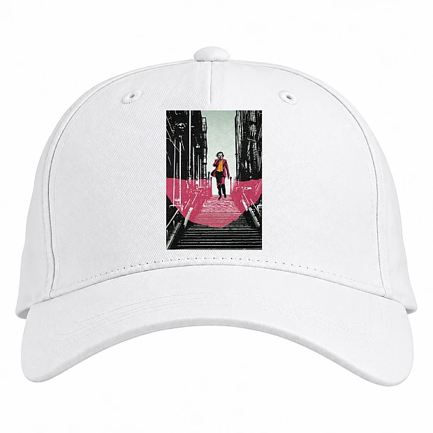 Baseball cap with Print Joker Scary Hero Print - white