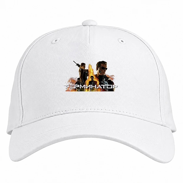 Baseball cap with Print The Terminator Heroes Logo - white