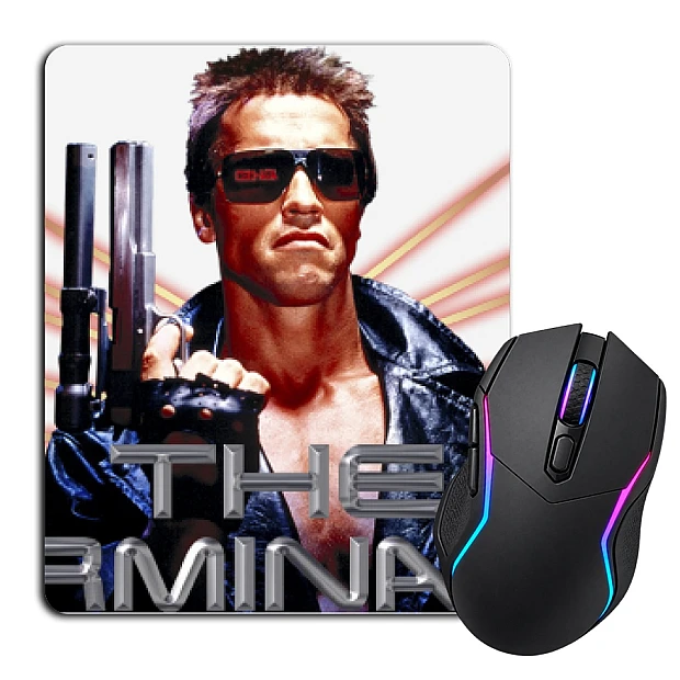 Mouse pad with print The Terminator Arnold Schwarzenegger Logo