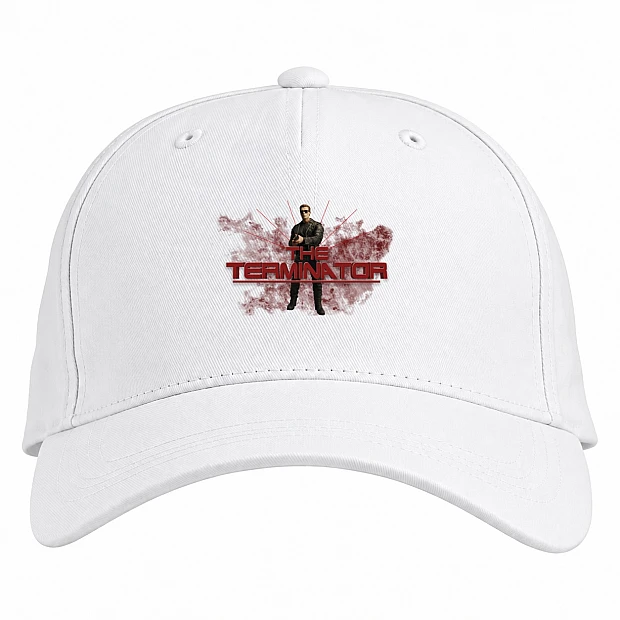 Baseball cap with Print The Terminator Hero Logo - white