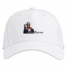 Baseball cap with Print The Terminator Logo Arnold Schwarzenegger - white