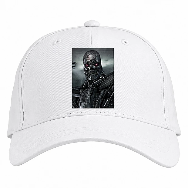 Baseball cap with Print The Terminator Hero Robot - white