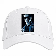 Baseball cap with Print The Terminator Arnold Schwarzenegger - white
