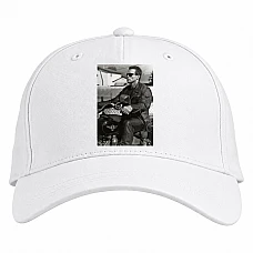 Baseball cap with Print The Terminator Arnold Schwarzenegger Hero - white