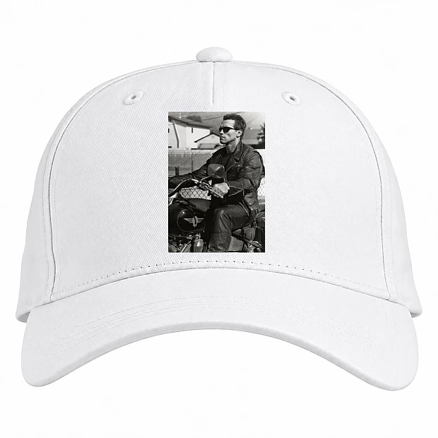 Baseball cap with Print The Terminator Arnold Schwarzenegger Hero - white