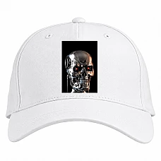 Baseball cap with Print The Terminator Robot Head - white