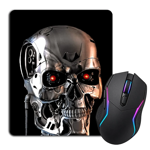 Mouse pad with print The Terminator Robot Head