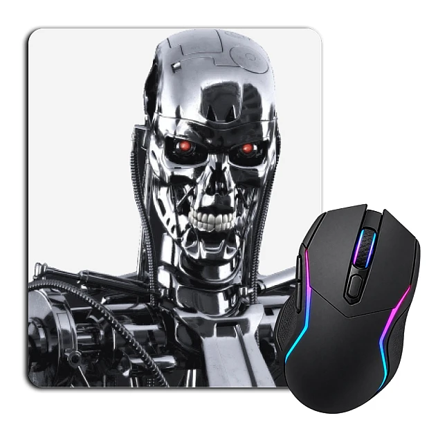 Mouse pad with print The Terminator Robot Face