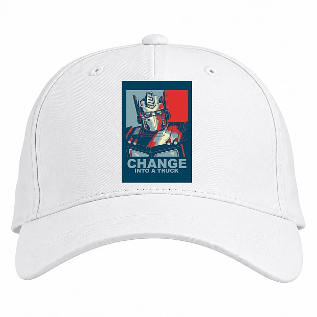Baseball cap with Print Transformers Change Into A Truck - white