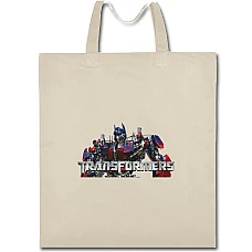 Eco bag with print Transformers Optimus Prime Logo - beige
