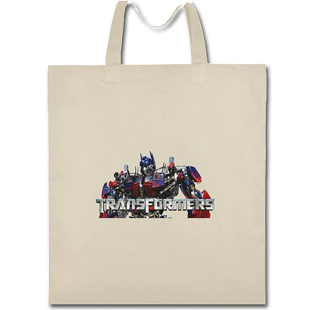 Eco bag with print Transformers Optimus Prime Logo - beige