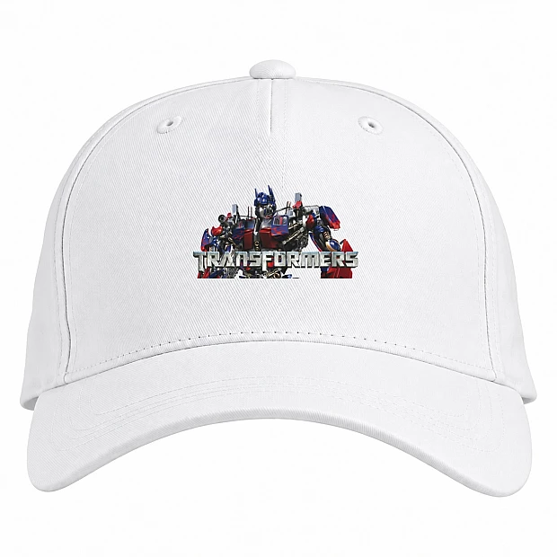 Baseball cap with Print Transformers Optimus Prime Logo - white