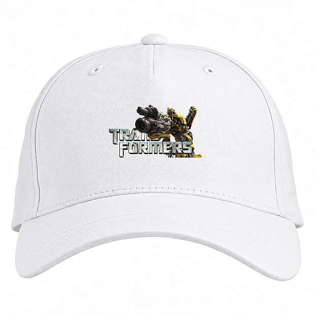 Baseball cap with Print Transformers Bumblebee Logo - white