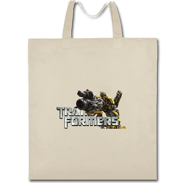 Eco bag with print Transformers Bumblebee Logo - beige