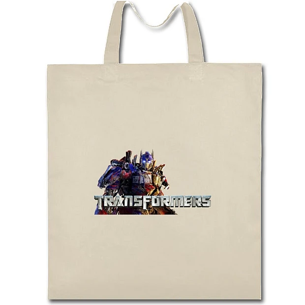 Eco bag with print Transformers Logo Optimus Prime - beige