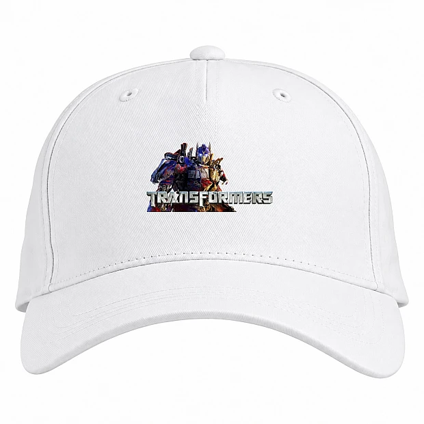Baseball cap with Print Transformers Logo Optimus Prime - white
