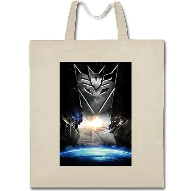 Eco bag with print Transformers Print - beige