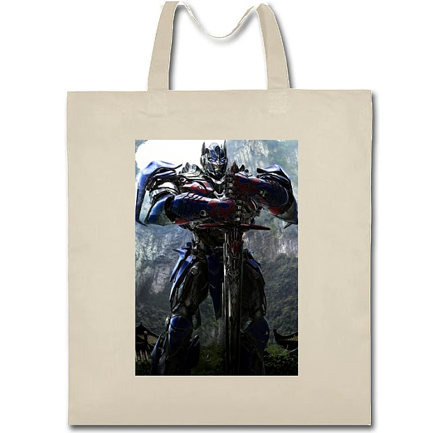 Eco bag with print Transformers Optimus Prime - beige