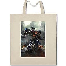Eco bag with print Transformers Hero Optimus Prime - beige