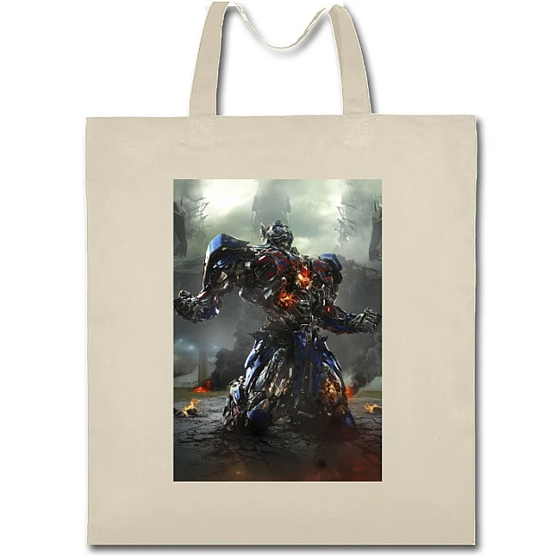 Eco bag with print Transformers Hero Optimus Prime - beige