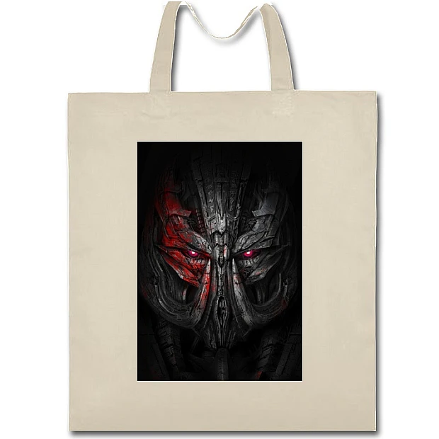 Eco bag with print Transformers Robot Head Print - beige