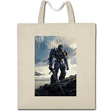 Eco bag with print Transformers Optimus Prime Sword - beige