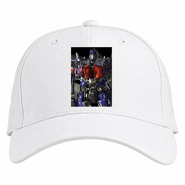 Baseball cap with Print Transformers Optimus Prime Robot - white