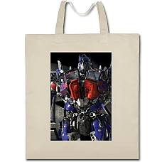 Eco bag with print Transformers Optimus Prime Robot - beige