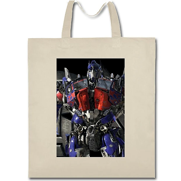 Eco bag with print Transformers Optimus Prime Robot - beige