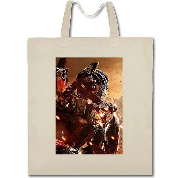 Eco bag with print Transformers Robot - beige
