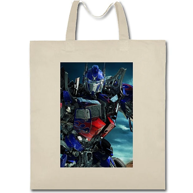 Eco bag with print Transformers Optimus Prime Robot Hero - beige