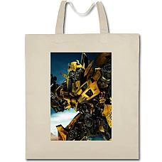 Eco bag with print Transformers Bumblebee Robot Hero - beige