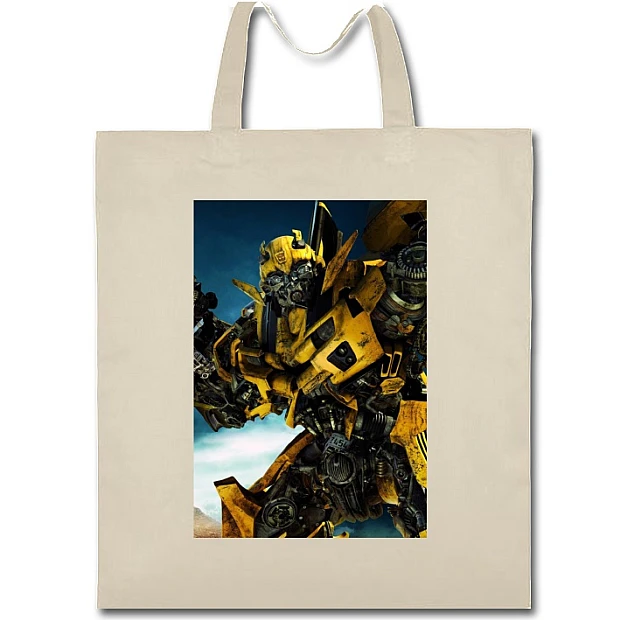 Eco bag with print Transformers Bumblebee Robot Hero - beige