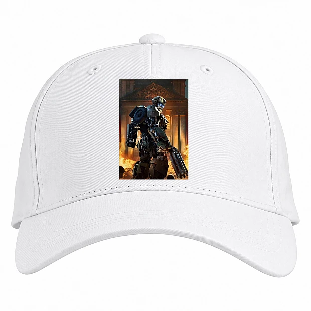 Baseball cap with Print Transformers Robot On Fire - white