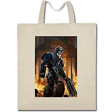 Eco bag with print Transformers Robot On Fire - beige