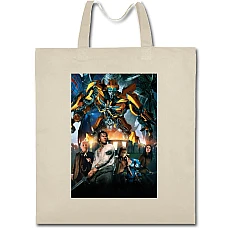 Eco bag with print Transformers Characters - beige