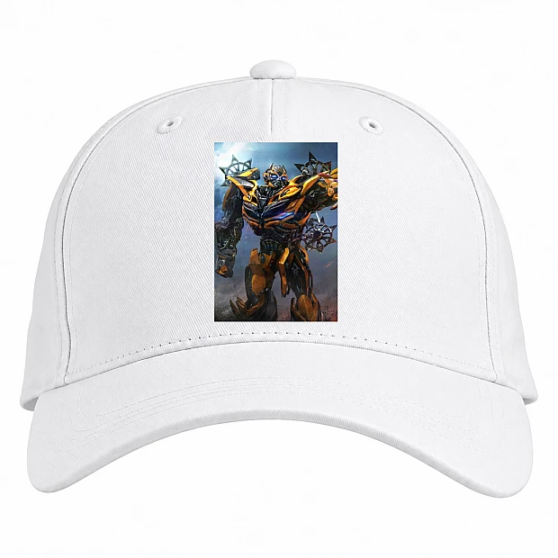 Baseball cap with Print Transformers Bumblebee Robot Hero Print - white