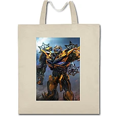 Eco bag with print Transformers Bumblebee Robot Hero Print - beige