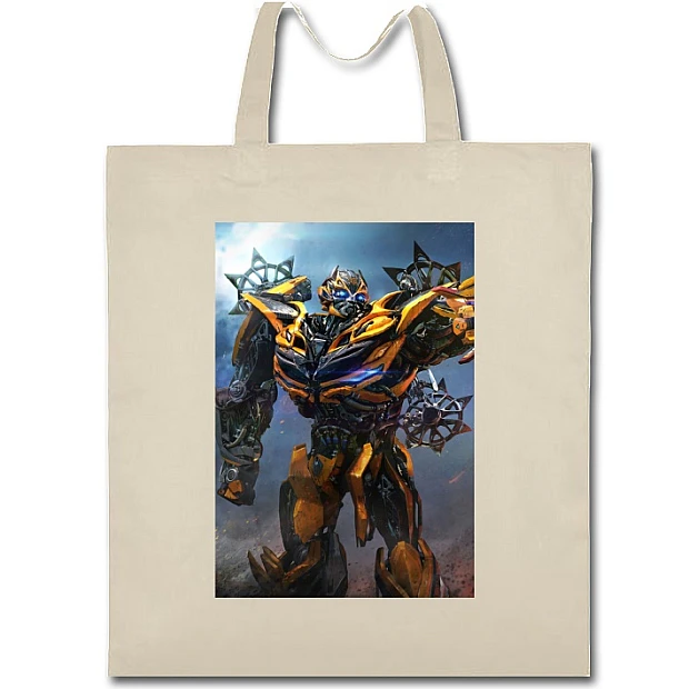 Eco bag with print Transformers Bumblebee Robot Hero Print - beige