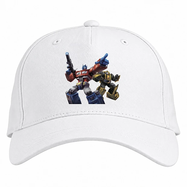 Baseball cap with Print Transformers Robots - white