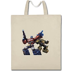 Eco bag with print Transformers Robots - beige