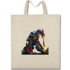 Eco bag with print Transformers Hero Robot Optimus Prime - beige