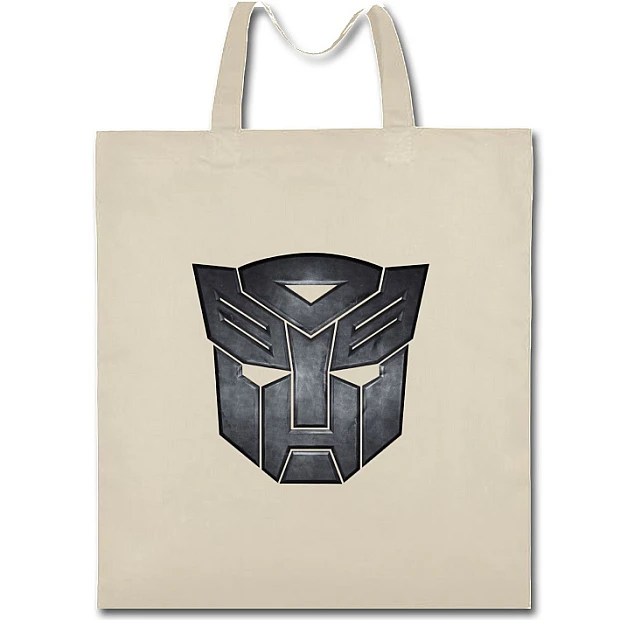 Eco bag with print Transformers Metal Face - beige