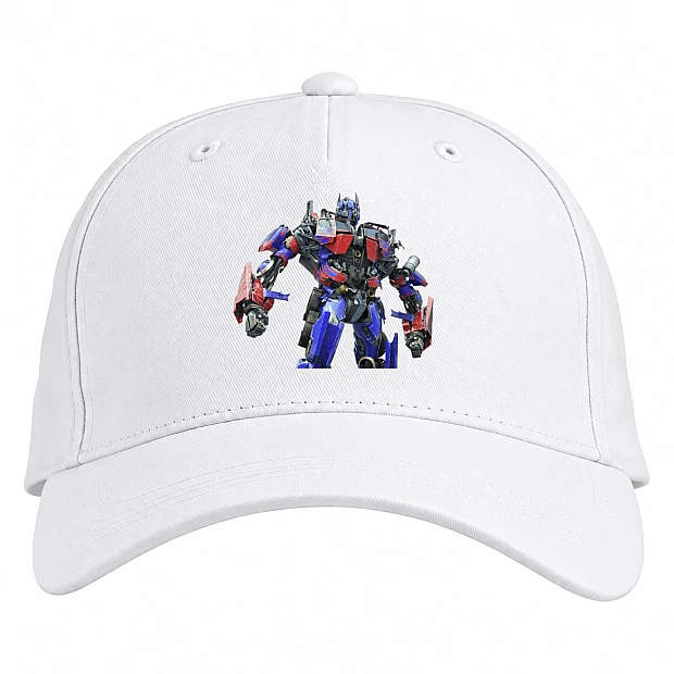 Baseball cap with Print Transformers Print With Optimus Prime - white